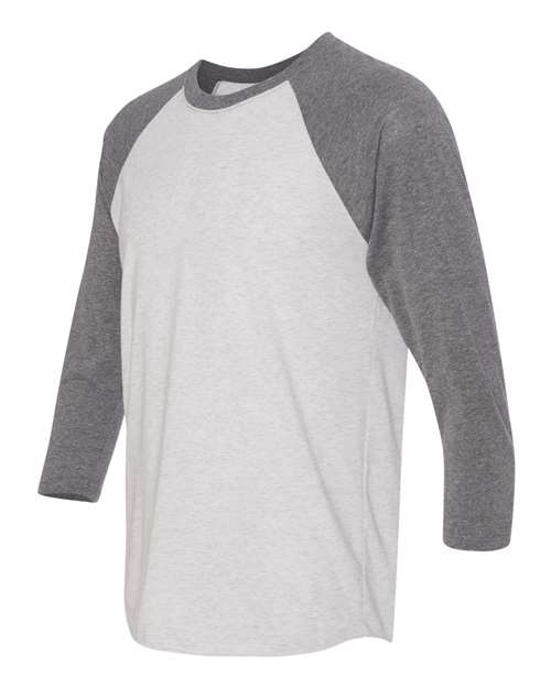 Premium Heather Sleeves/ Heather White Body-model Image