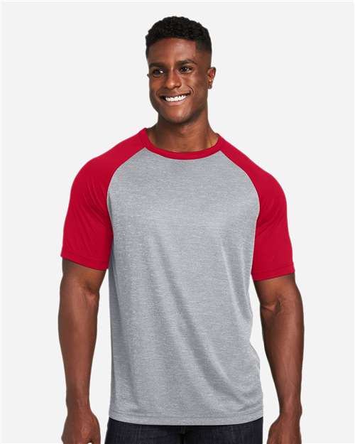 Athletic Heather/ Sport Red-model Image