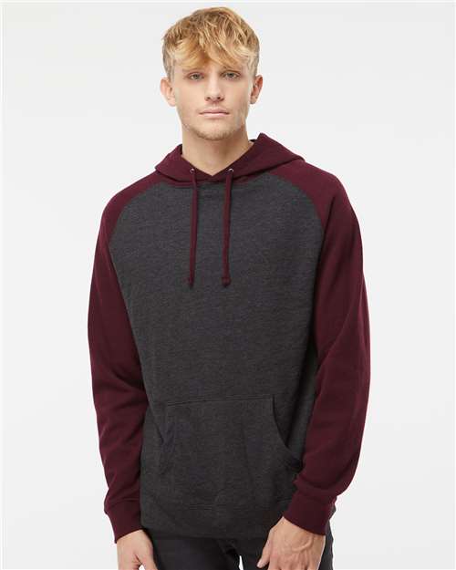 Charcoal Heather/ Burgundy Heather-model Image