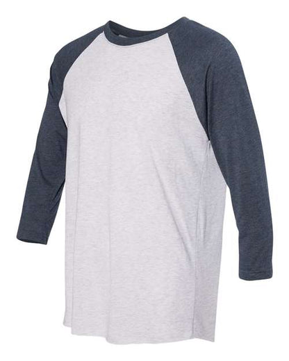 Indigo Sleeves/ Heather White Body-model Image